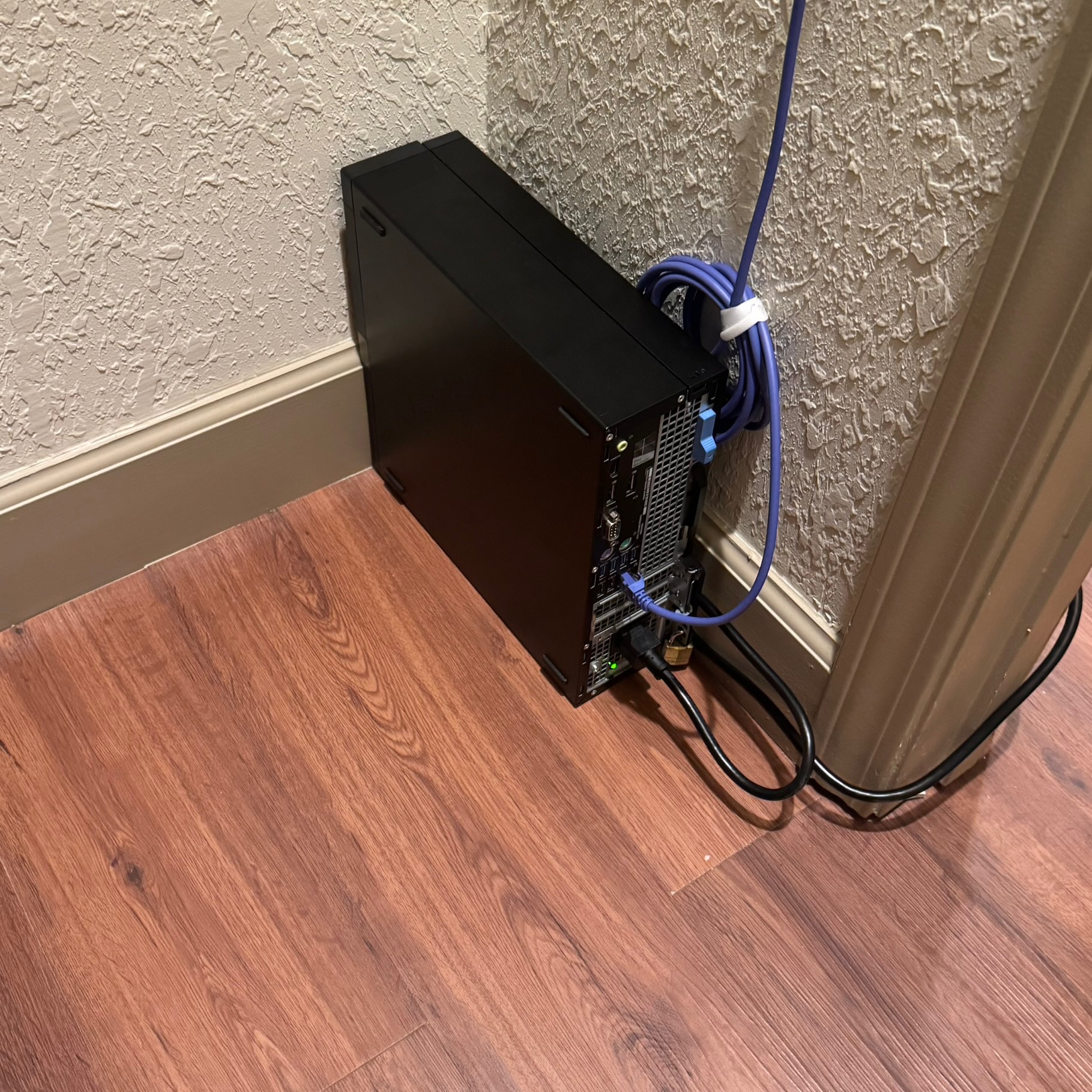 A computer in a closet